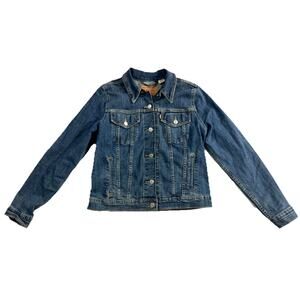 Levi’s Women’s Original Trucker Denim Jacket Blue Size L Stretch Classic Fit